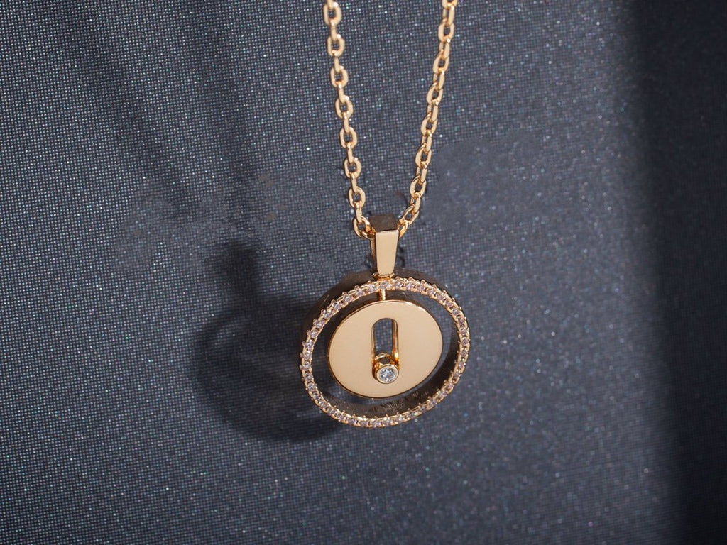 [MIRA]LUCKY MOVE PM NECKLACE PINK GOLD DIAMOND