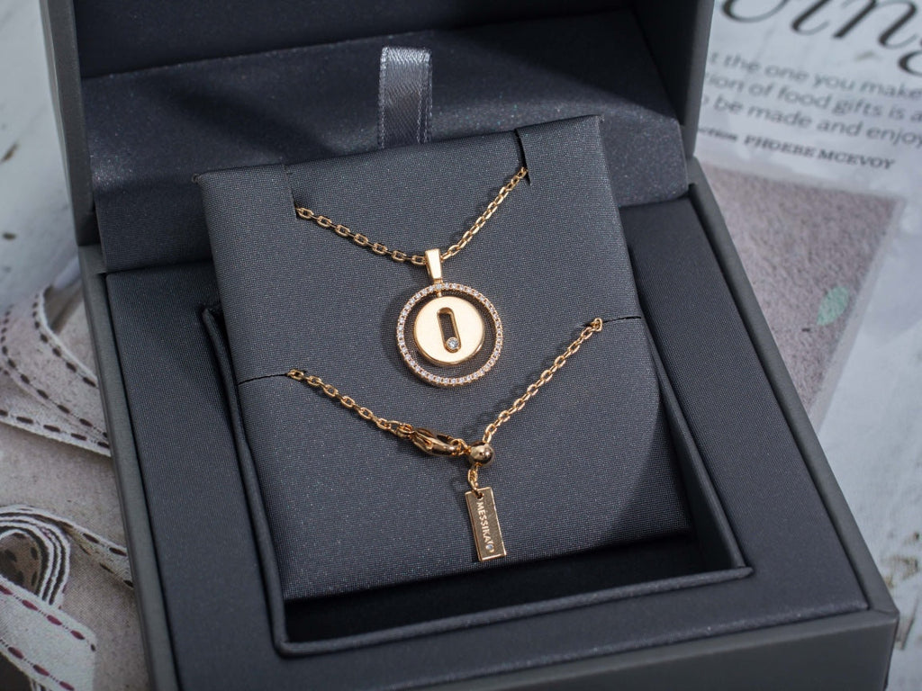 [MIRA]LUCKY MOVE PM NECKLACE PINK GOLD DIAMOND