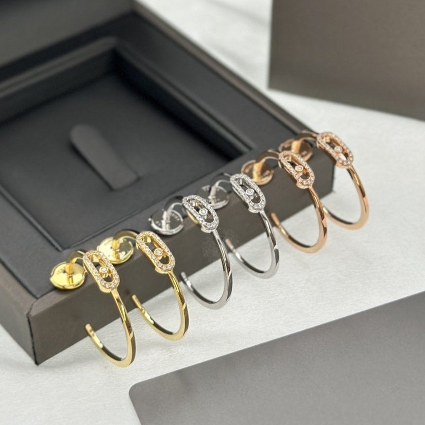 [MIRA] CREOLES MOVE UNO PM DIAMOND EARRINGS