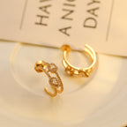 [MIRA] CREOLES MY TWIN 2 RANGS SILVER DIAMOND EARRINGS