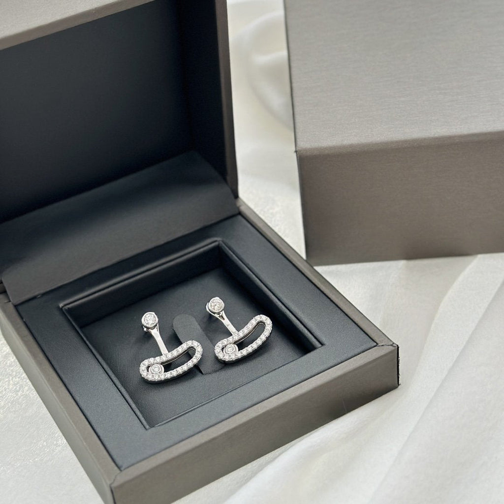 [MIRA] MOVE UNO SILVER DIAMOND EARRINGS