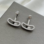 [MIRA] MOVE UNO SILVER DIAMOND EARRINGS