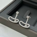 [MIRA] MOVE UNO SILVER DIAMOND EARRINGS