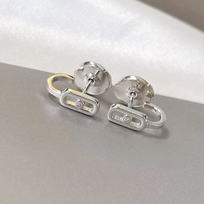 [MIRA] CREOLES MOVE UNO MINI 1 DIAMOND EARRINGS