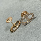 ??MIRA?¡¥HM FULL DIAMOND PIG NOSE STUD EARRINGS