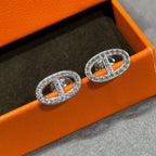??MIRA?¡¥HM FULL DIAMOND PIG NOSE STUD EARRINGS