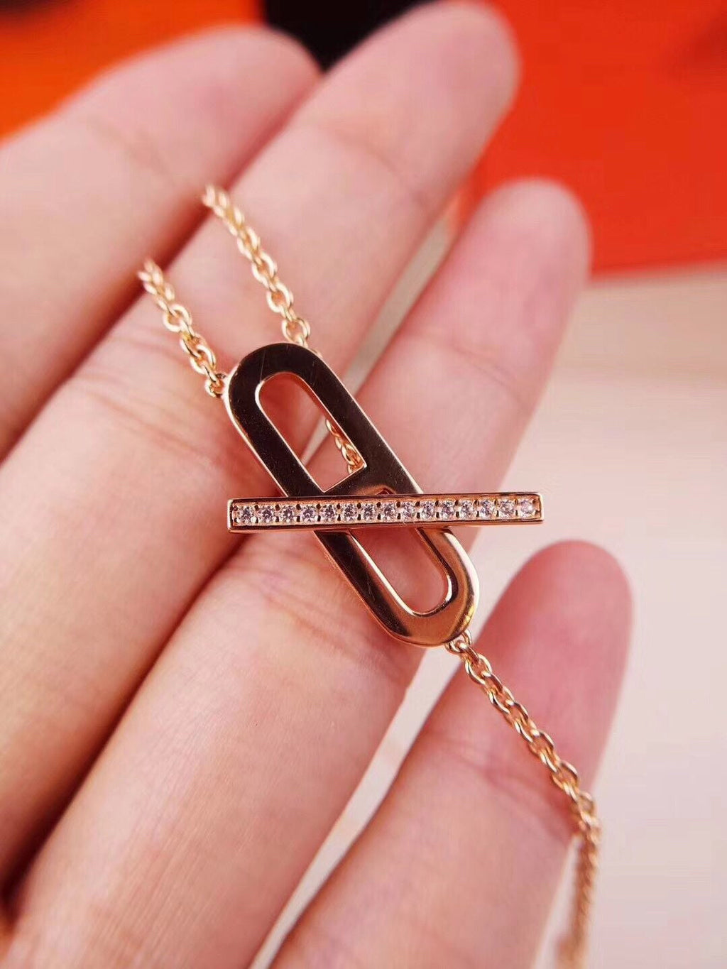 ??MIRA?¡¥HM NECKLACE PLATINUM ROSE GOLD DIAMOND