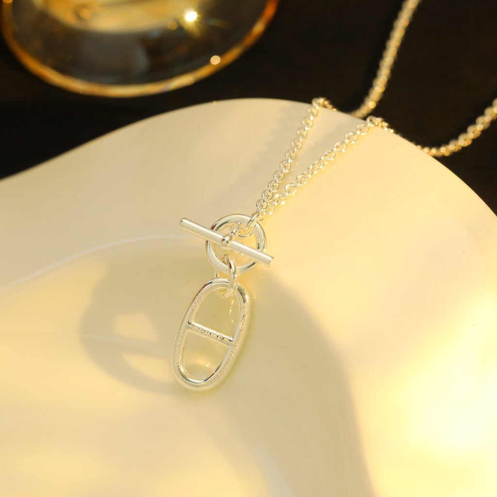 ??MIRA?¡¥HM CHAINE D'ANCRE PENDANT NECKLACE STERLING SILVER