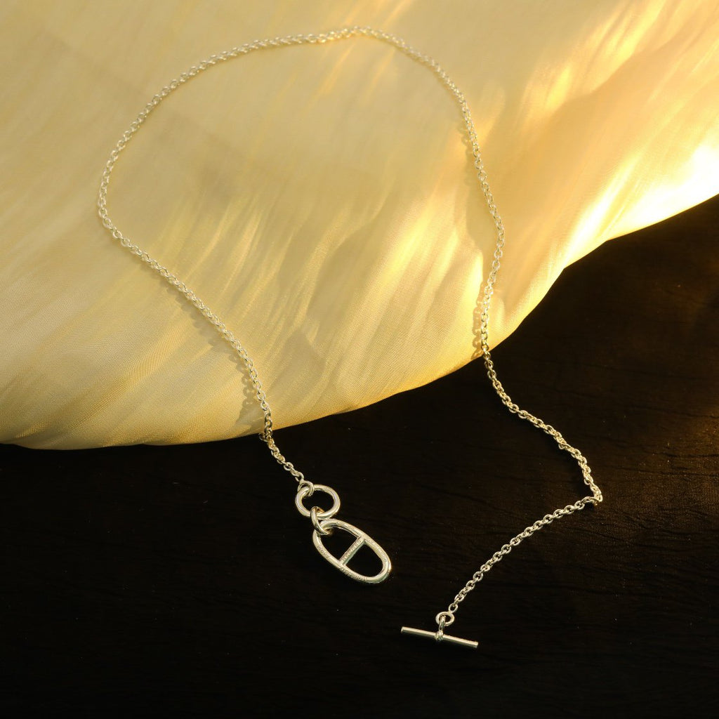 ??MIRA?¡¥HM CHAINE D'ANCRE PENDANT NECKLACE STERLING SILVER