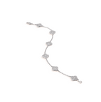 ??MIRA?¡¥CLOVER 6 MOTIF SILVER DIAMOND BRACELET