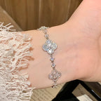 ??MIRA?¡¥CLOVER 5 MOTIF PINK BLUE RED WHITE BRACELET