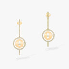 [MIRA]  MOVE ARROW PINK GOLD DIAMOND EARRINGS