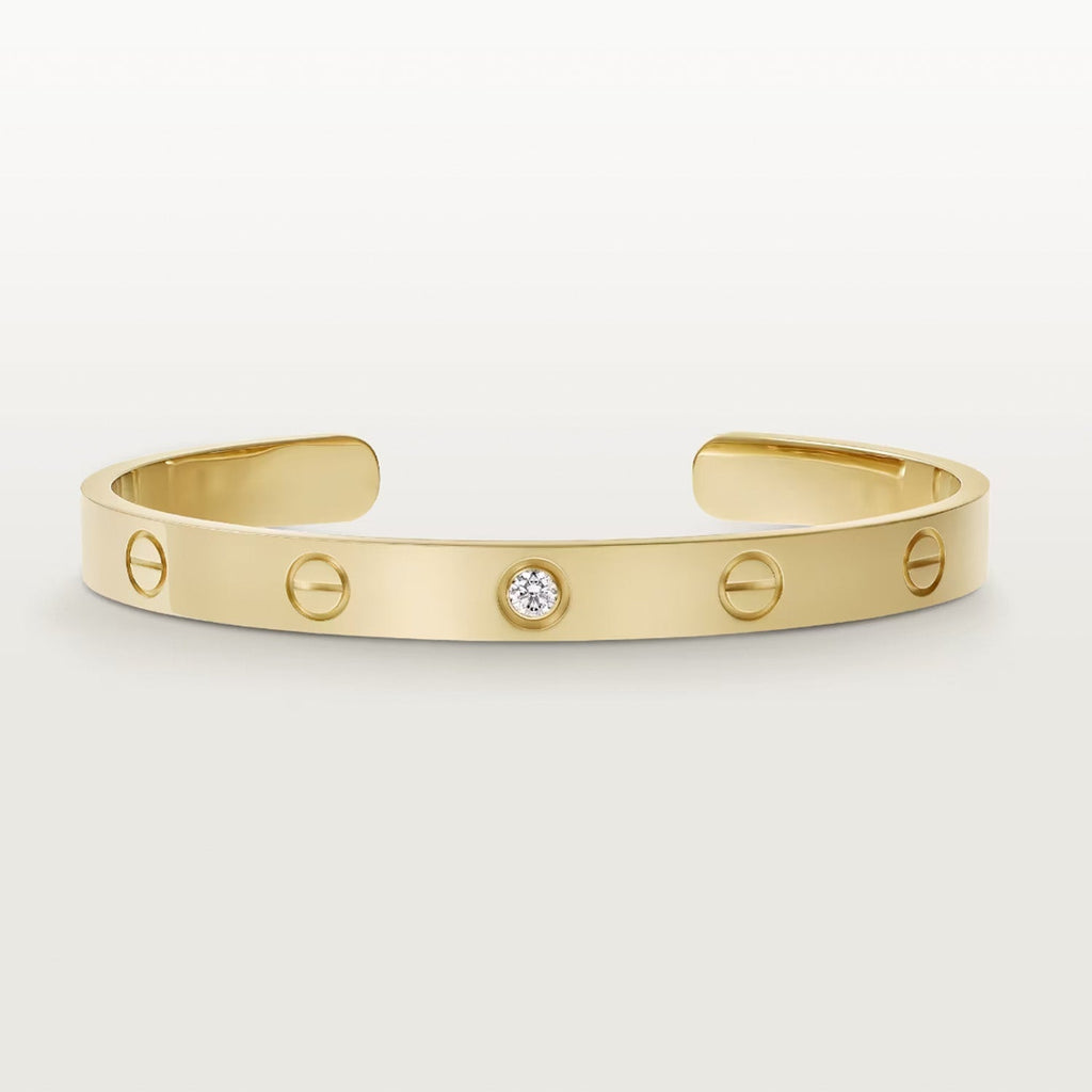??MIRA?¡¥LOVE BRACELET 6.1MM 1 DIAMOND OPEN CUFF