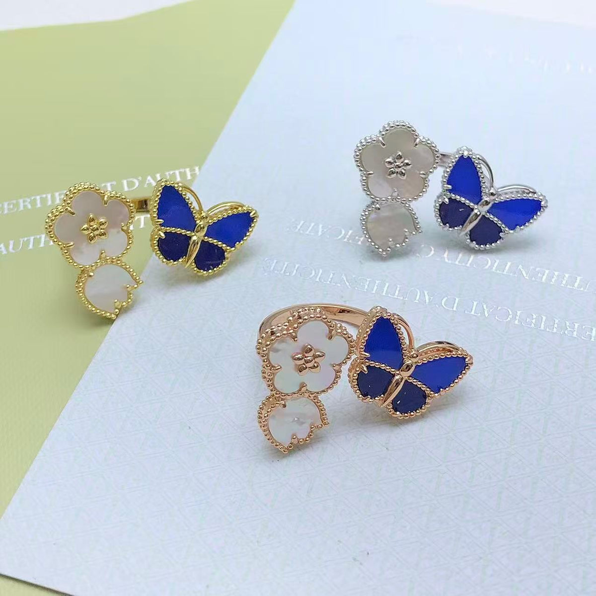 [MIRA] 2026 NEW MODEL SPRING LUCKY 3 MOTIF GOLD RING