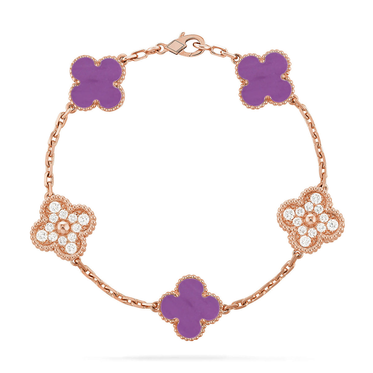 [MIRA]New  CLOVER 5 MOTIF VIOLET BRACELET COLLECTION