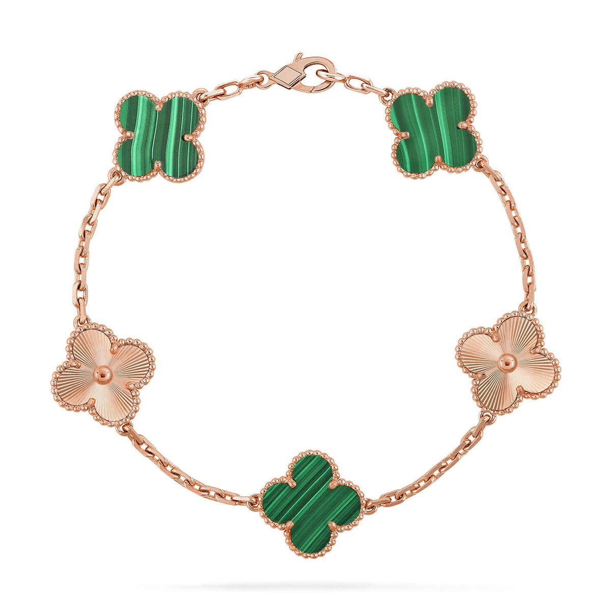 [MIRA]New  CLOVER 5 MOTIF MALACHITE BRACELET COLLECTION