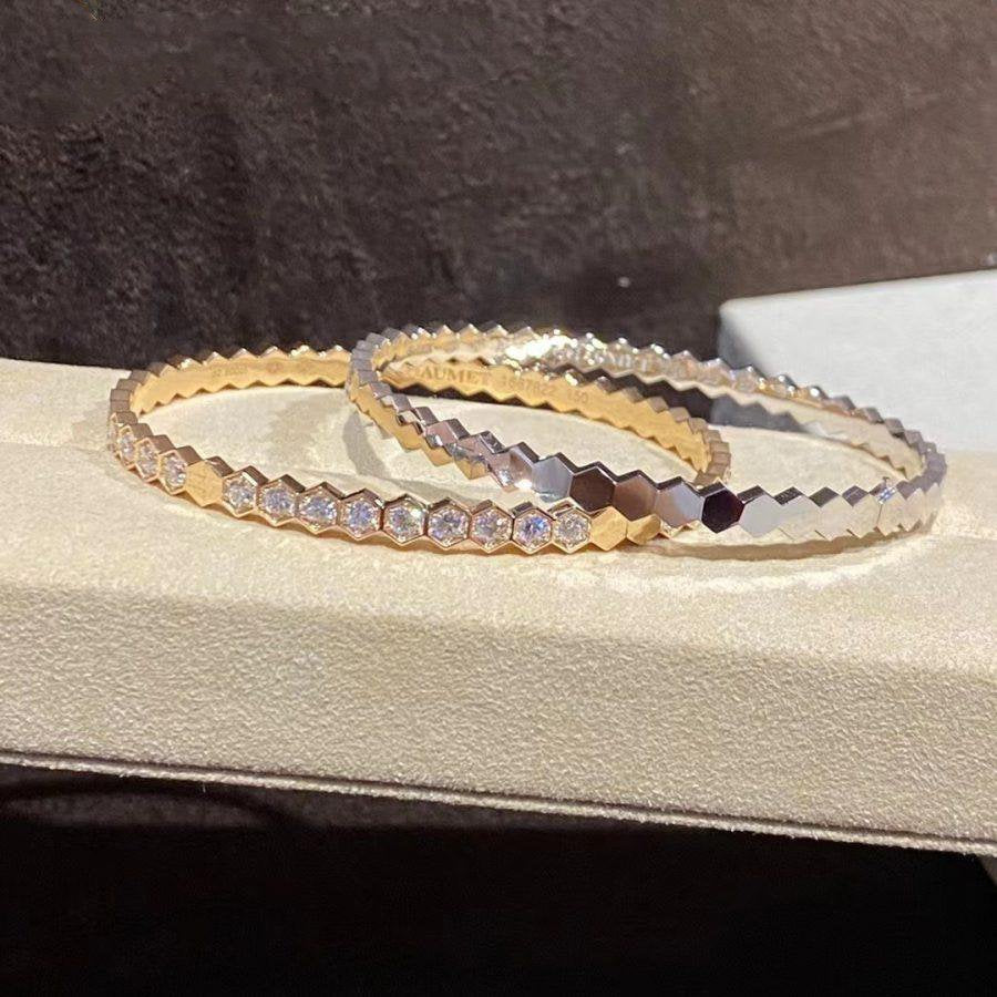 ??MIRA?¡¥BEE LOVE GOLD BRACELET FULL DIAMOND