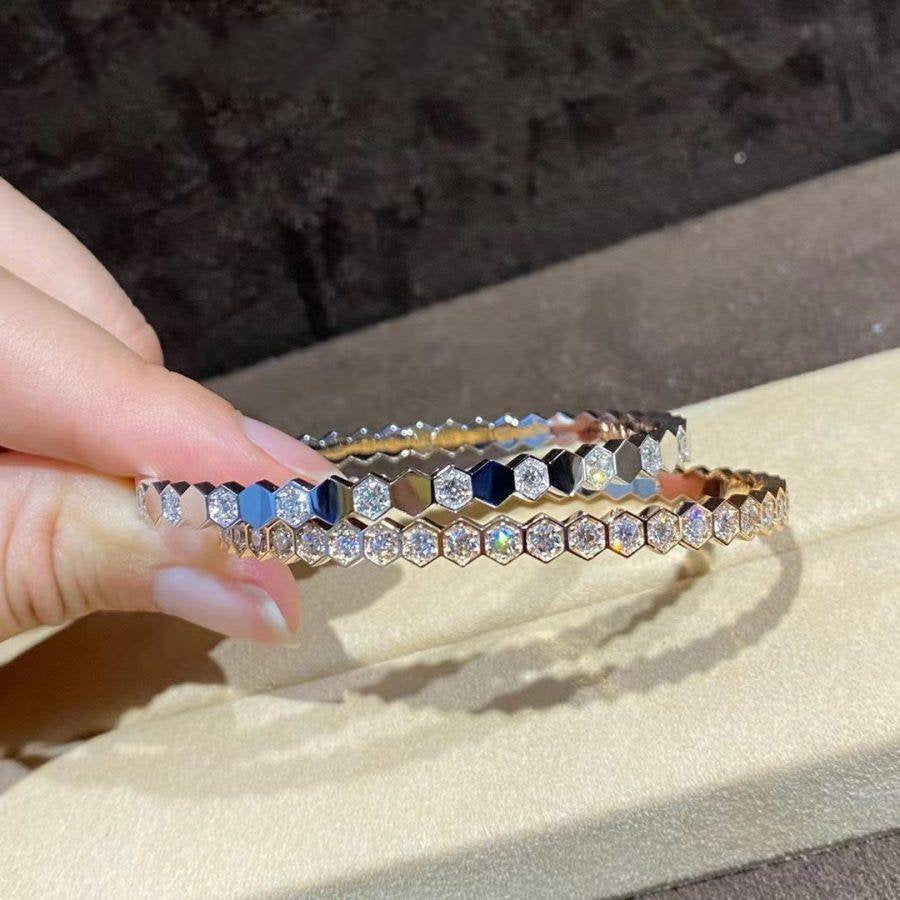 ??MIRA?¡¥BEE LOVE GOLD BRACELET FULL DIAMOND