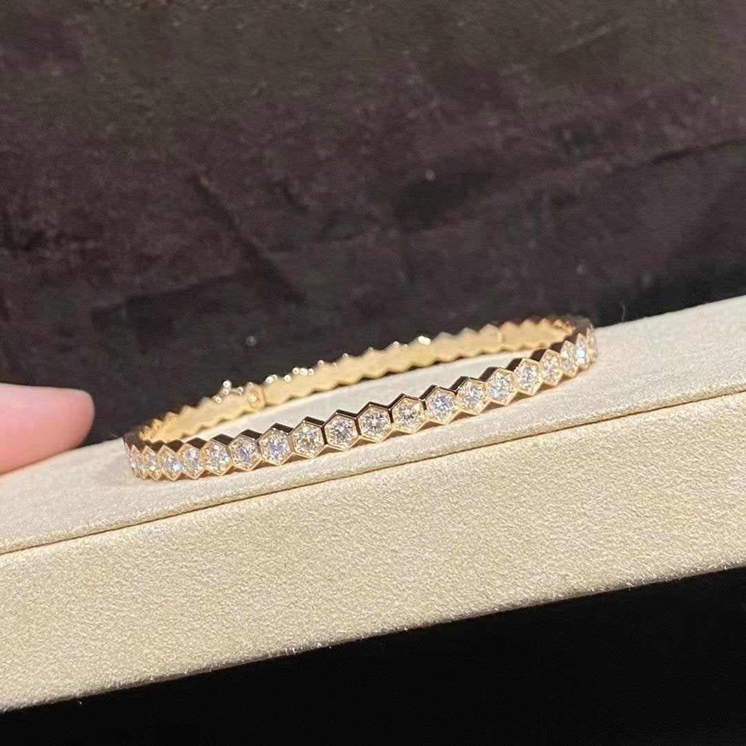 ??MIRA?¡¥BEE LOVE GOLD BRACELET FULL DIAMOND