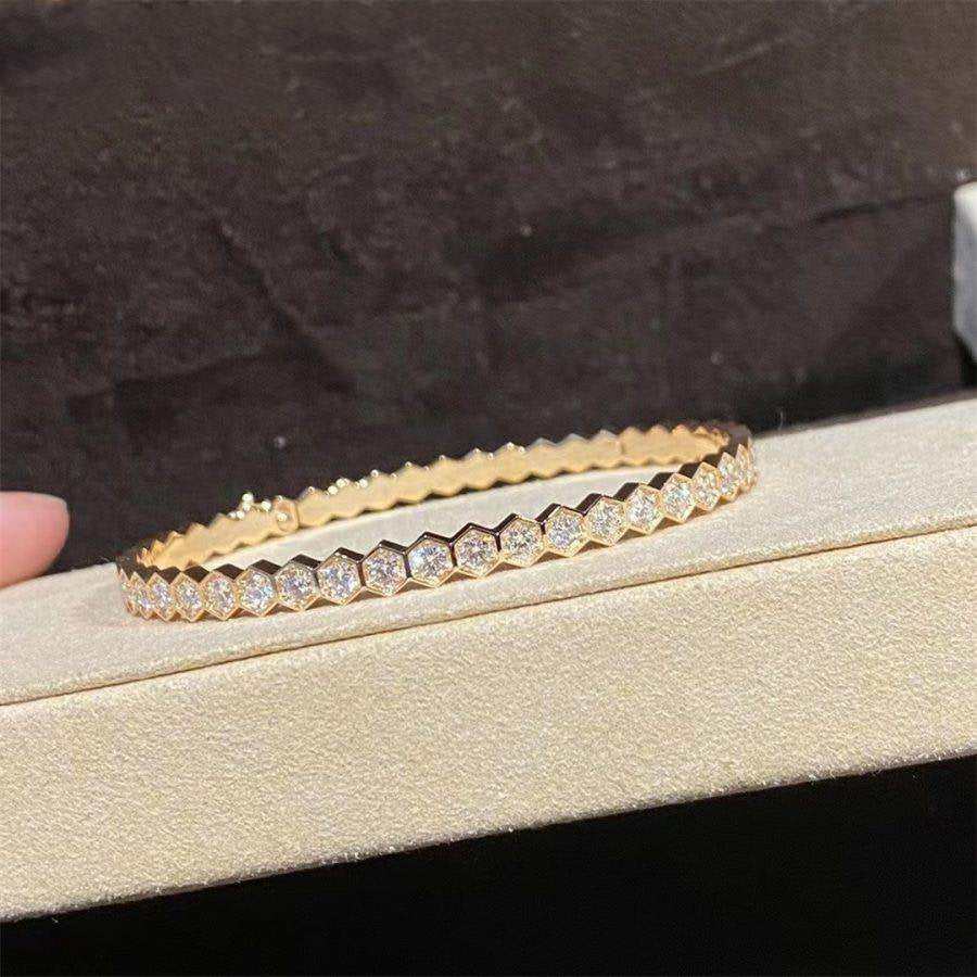 ??MIRA?¡¥BEE LOVE GOLD BRACELET FULL DIAMOND
