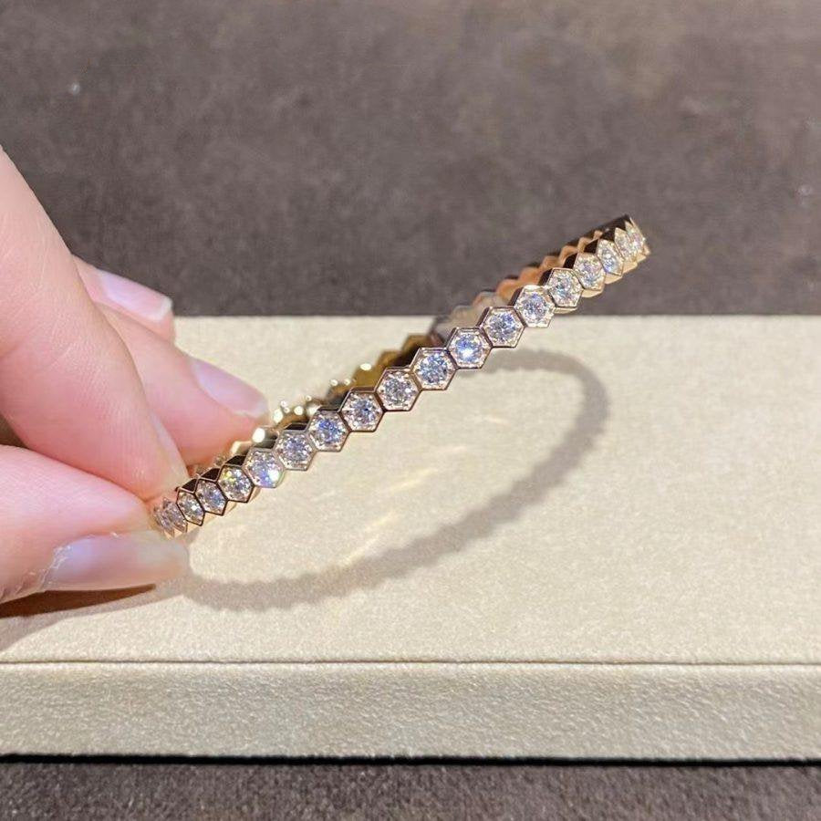 ??MIRA?¡¥BEE LOVE GOLD BRACELET FULL DIAMOND