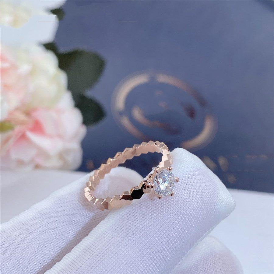 ??MIRA?¡¥BEE LOVE RING PINK GOLD 1 DIAMOND