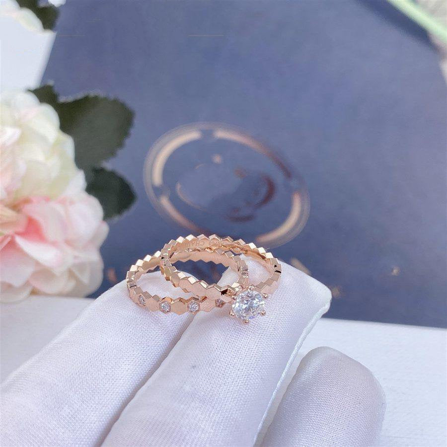 ??MIRA?¡¥BEE LOVE RING PINK GOLD 1 DIAMOND