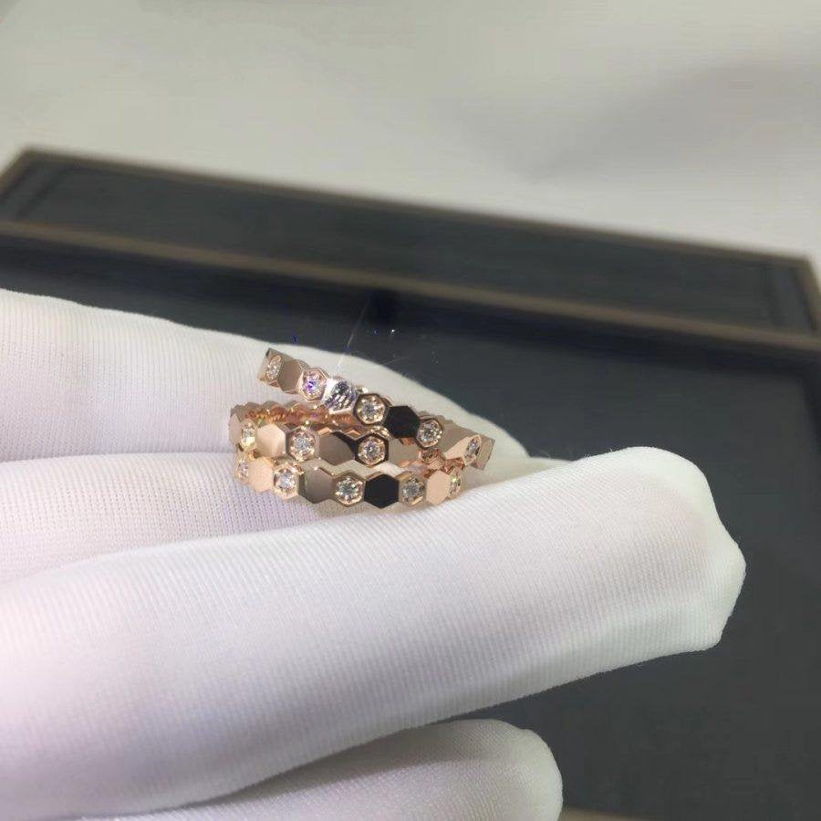 ??MIRA?¡¥BEE LOVE RING PINK GOLD DIAMOND