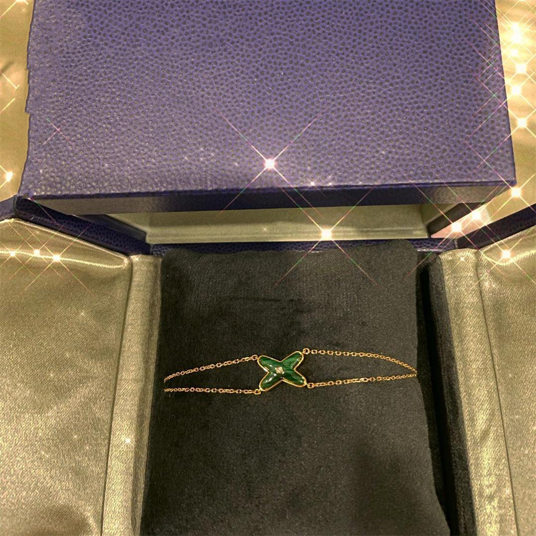 ??MIRA?¡¥JEUX BRACELET MALACHITE PINK GOLD 1 DIAMOND