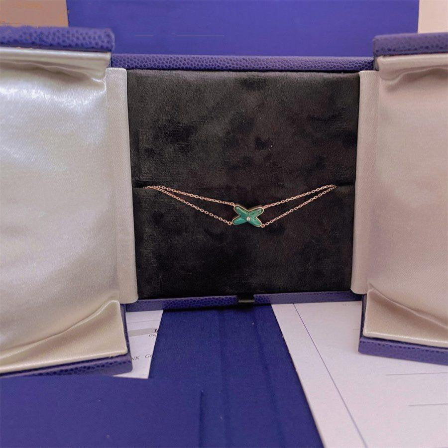 ??MIRA?¡¥JEUX BRACELET MALACHITE PINK GOLD 1 DIAMOND