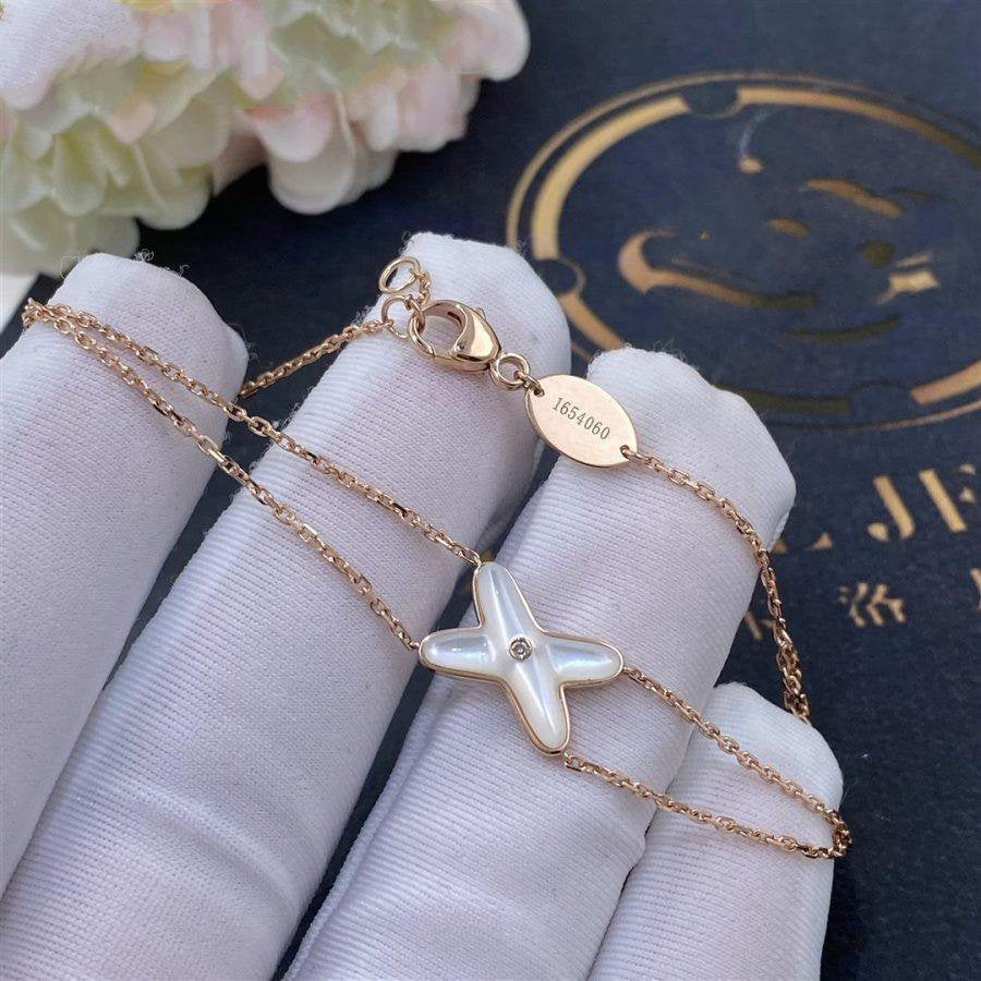 ??MIRA?¡¥JEUX BRACELET WHITE MOP PINK GOLD 1 DIAMOND