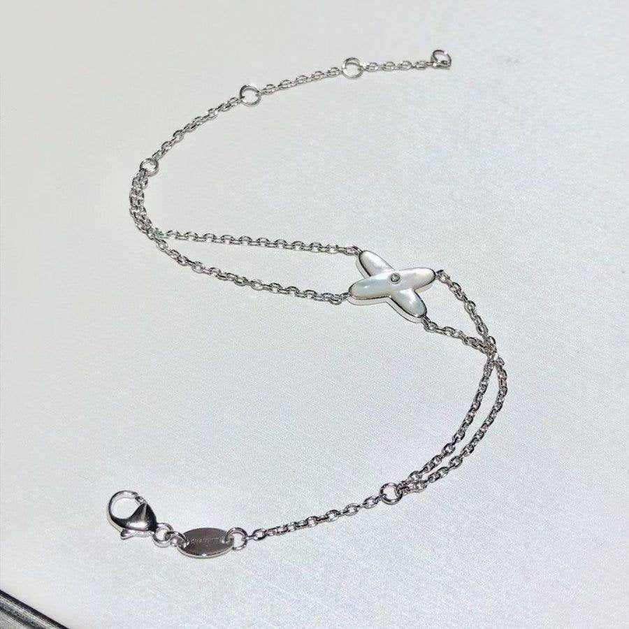 ??MIRA?¡¥JEUX BRACELET WHITE MOP SILVER 1 DIAMOND