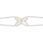??MIRA?¡¥JEUX BRACELET WHITE MOP SILVER 1 DIAMOND