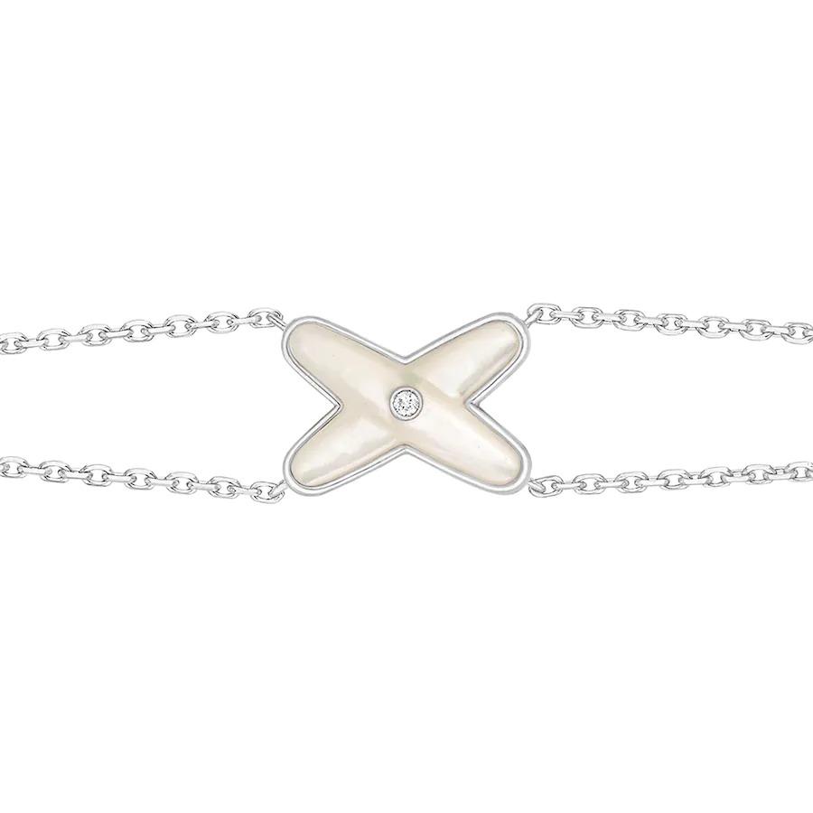 ??MIRA?¡¥JEUX BRACELET WHITE MOP SILVER 1 DIAMOND