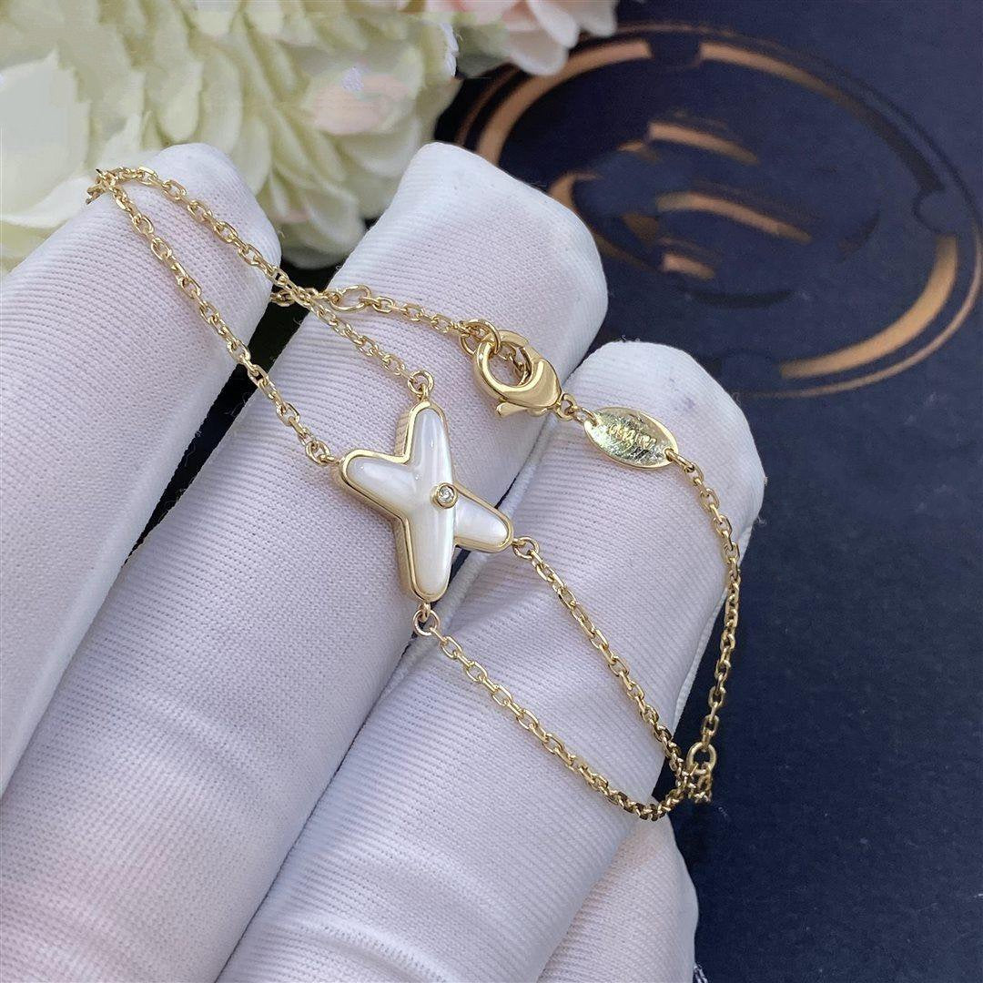 ??MIRA?¡¥JEUX BRACELET WHITE MOP GOLD 1 DIAMOND