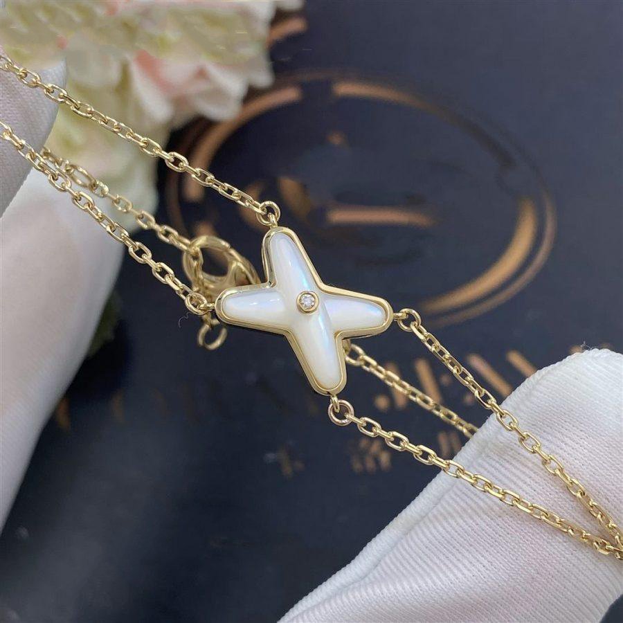??MIRA?¡¥JEUX BRACELET WHITE MOP GOLD 1 DIAMOND