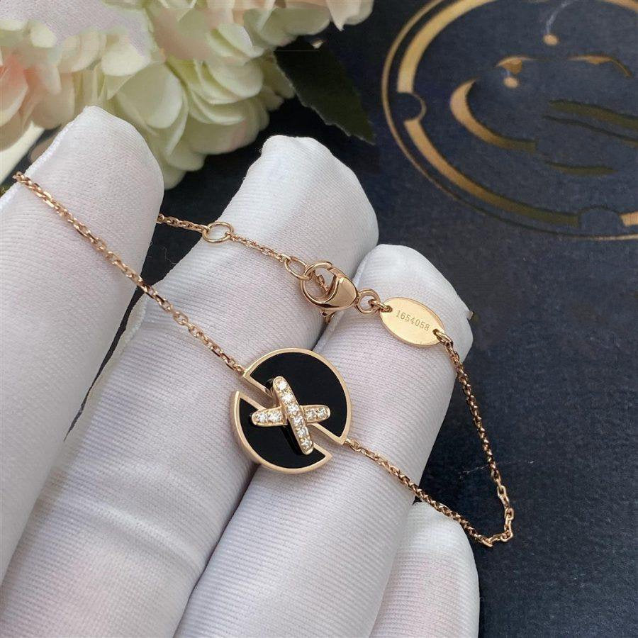 ??MIRA?¡¥JEUX DE BRACELET ONYX PINK GOLD DIAMOND