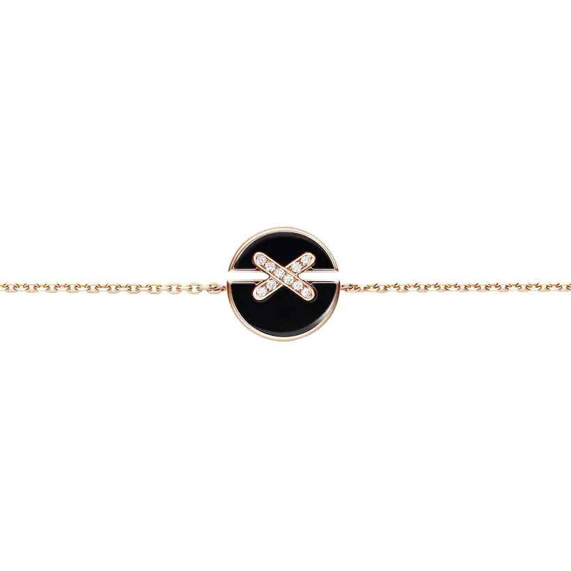 ??MIRA?¡¥JEUX DE BRACELET ONYX PINK GOLD DIAMOND