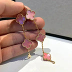 [MIRA]New  CLOVER 5 MOTIFS  PINK MOP BRACELET COLLECTION