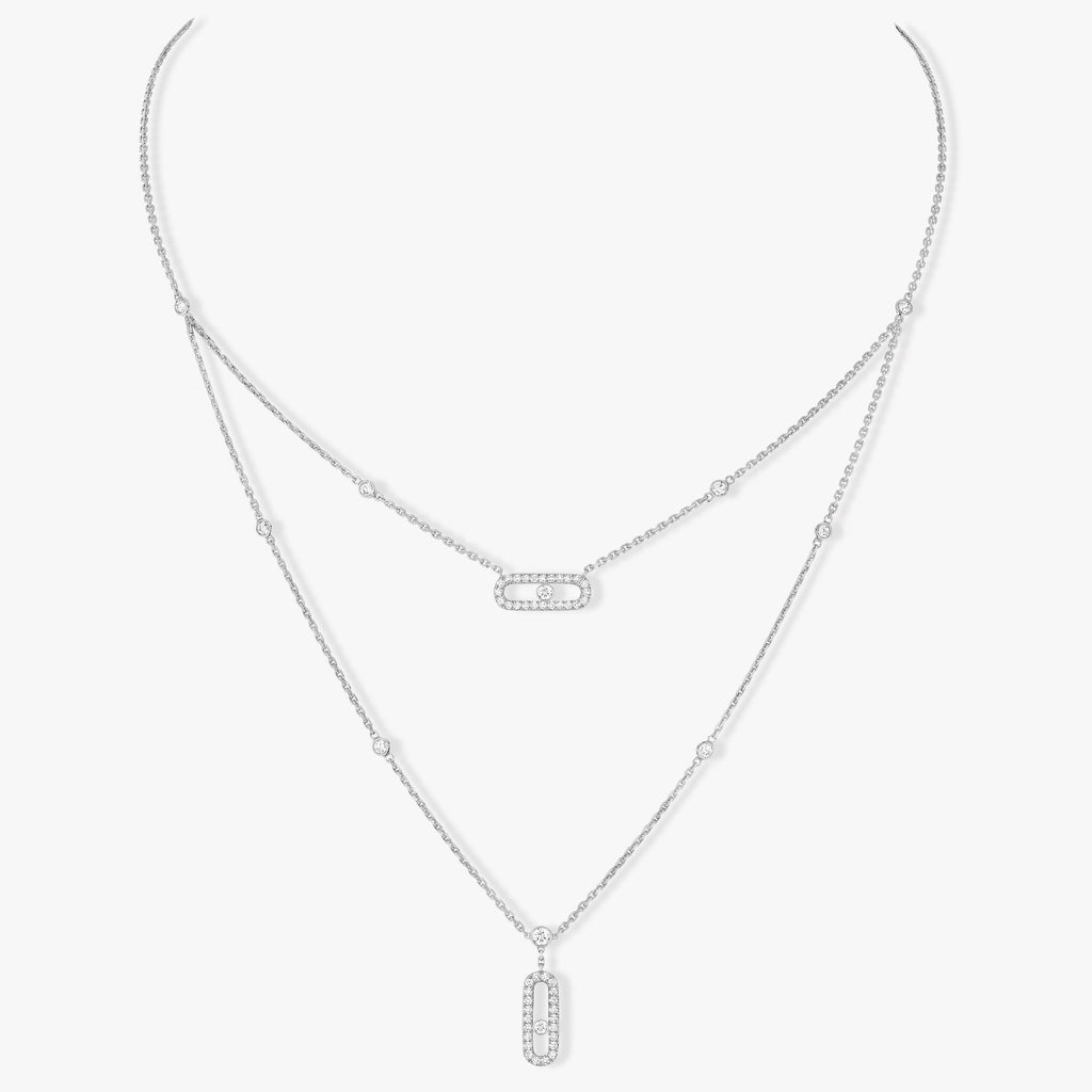 [MIRA] MOVE 2 ROW DIAMOND NECKLACE