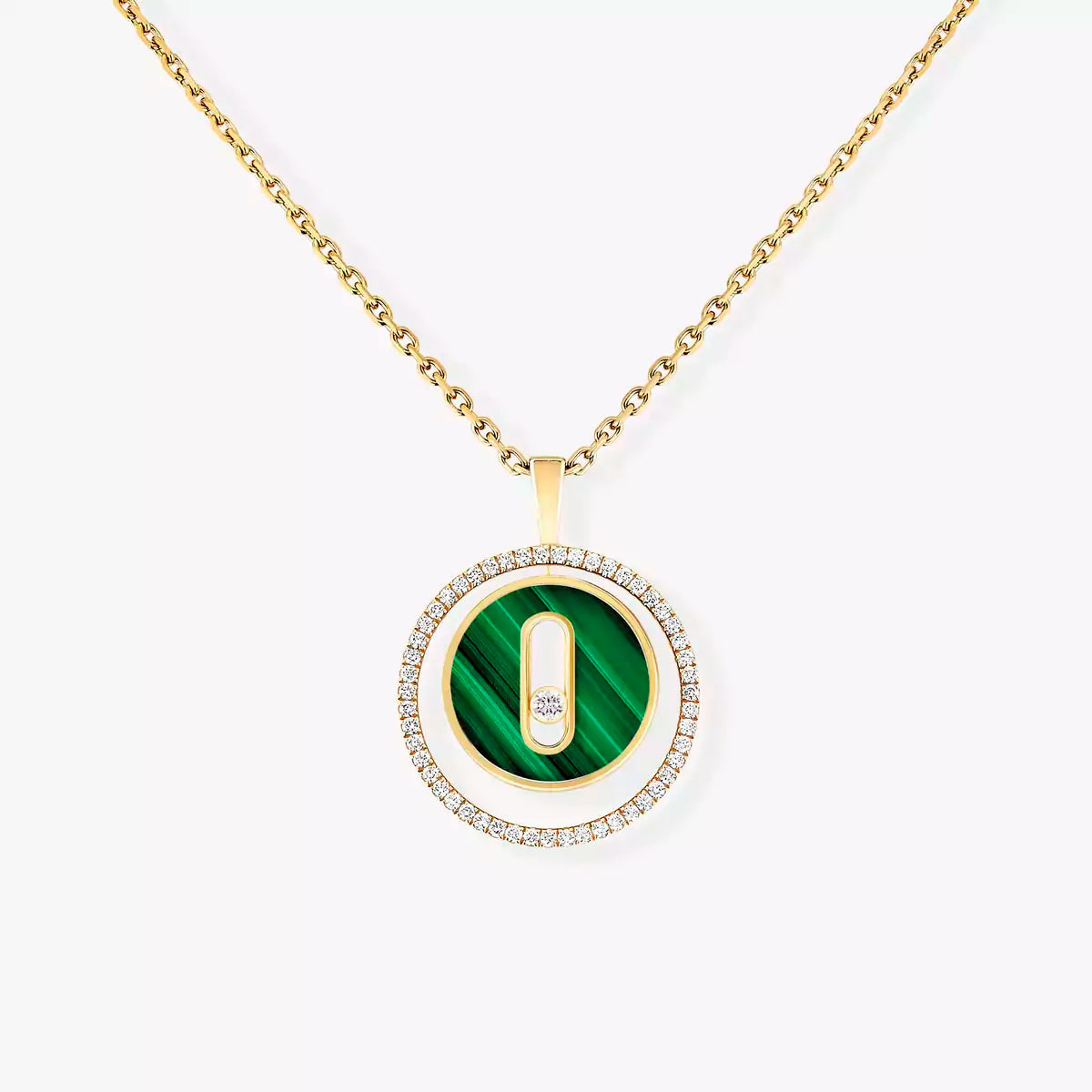 [MIRA]Lucky Move Diamond Necklace in Rose Gold and White Mother-of-Pearl