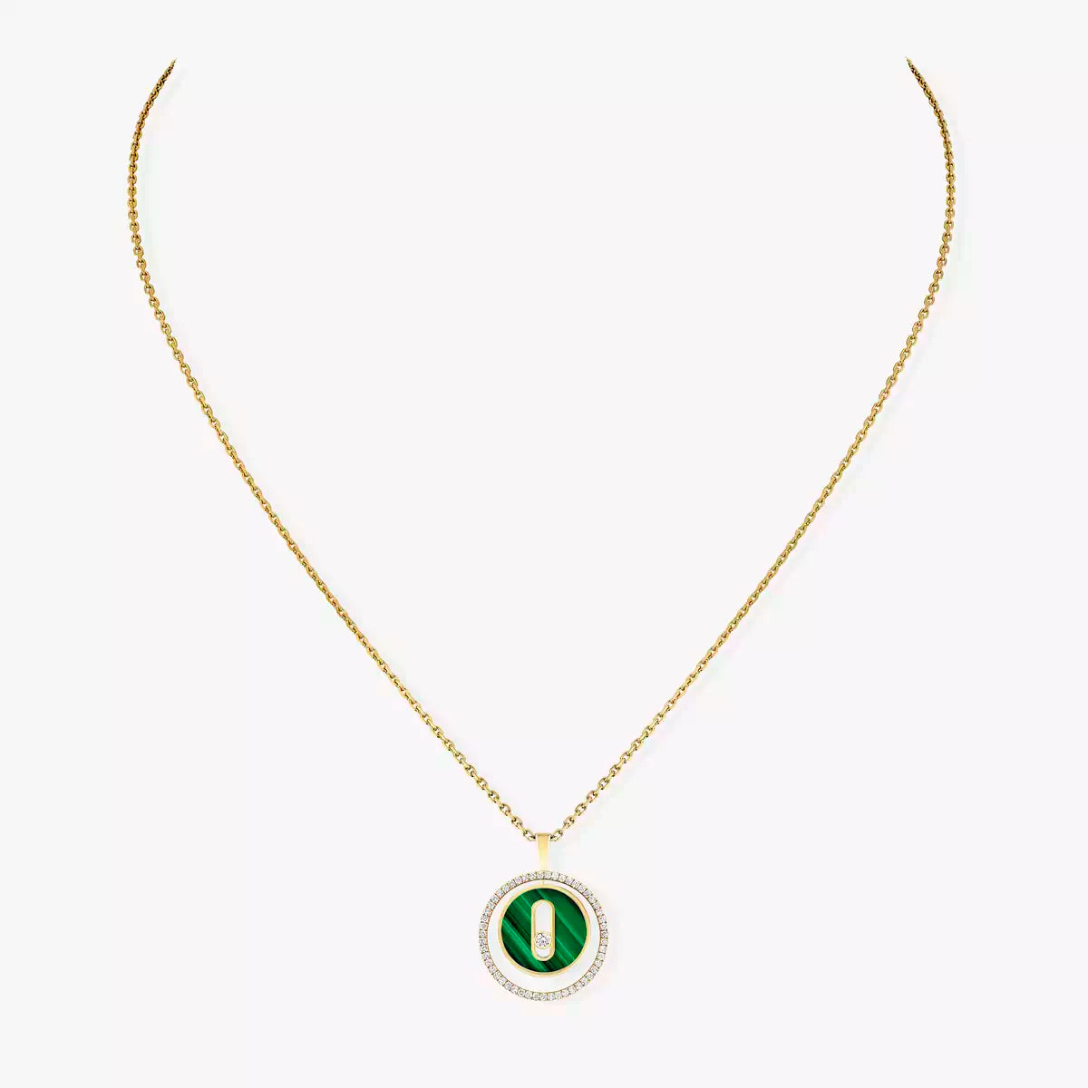 [MIRA]Lucky Move Diamond Necklace in Rose Gold and White Mother-of-Pearl