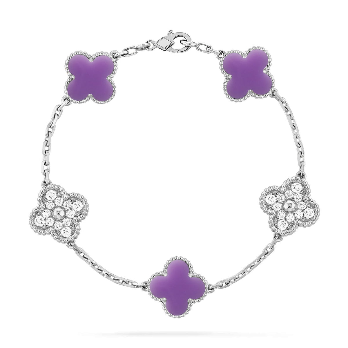 [MIRA]New CLOVER 5 MOTIF LIGHT PURPLE BRACELET COLLECTION