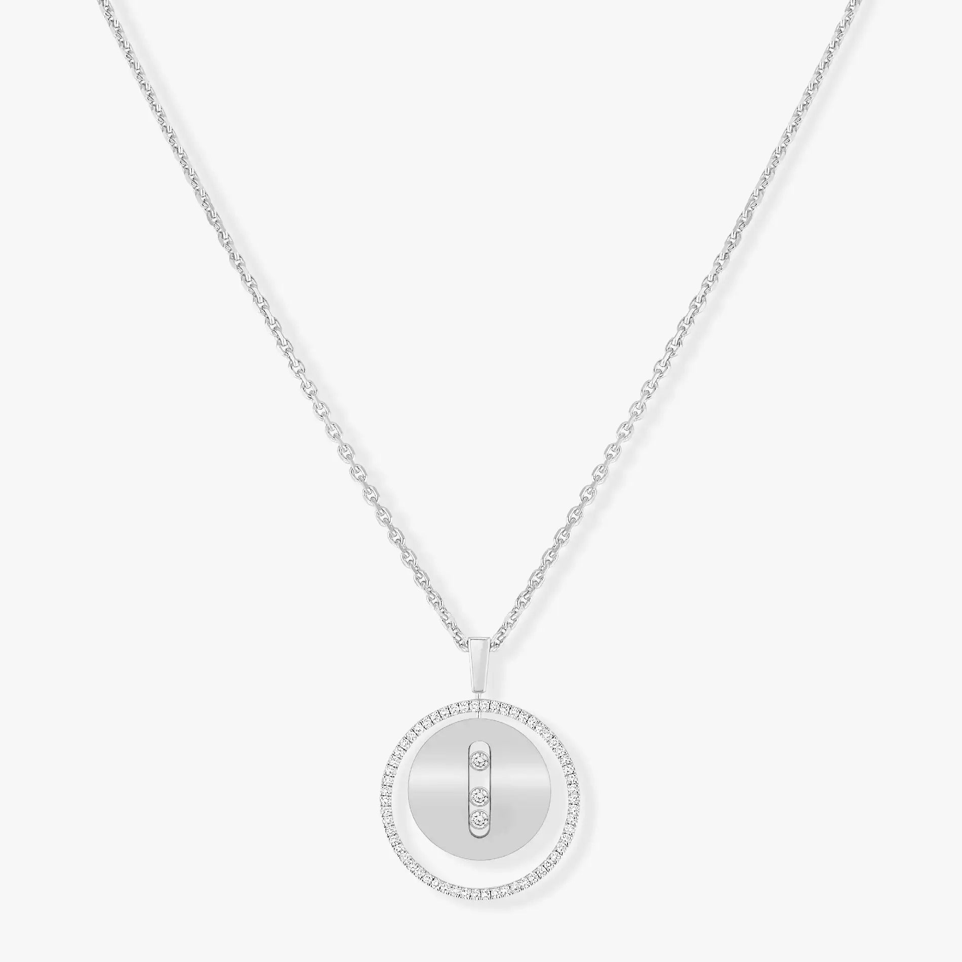[MIRA]  MOVE MM SILVER DIAMOND NECKLACE