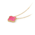 [MIRA] NEW CLOVER 15MM PINK ENAMEL NECKLACE