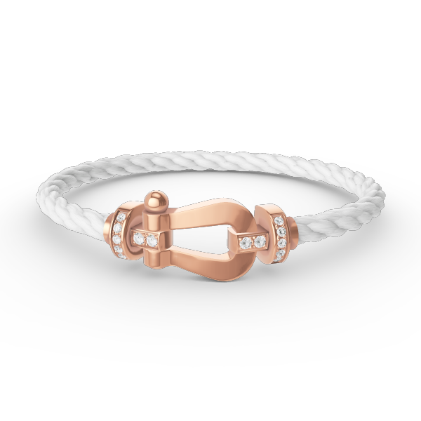 ??MIRA?¡¥FORCE LARGE HORSESHOE HALF DIAMOND BRACELET ROSE GOLD