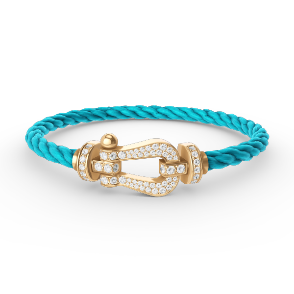 ??MIRA?¡¥FORCE LARGE HORSESHOE FULL DIAMOND BRACELET GOLD