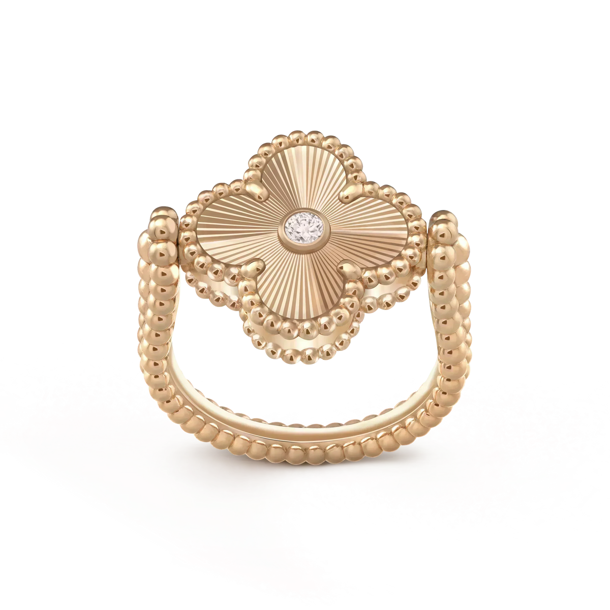 ??MIRA?¡¥CLOVER RIVERSIBLE ROSE GOLD RING