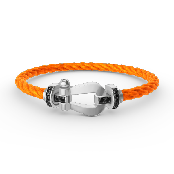??MIRA?¡¥FORCE LARGE HORSESHOE BLACK DIAMOND BRACELET SILVER