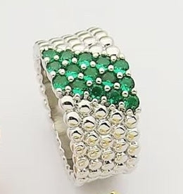 [MIRA]  PERLEE DIAMOND RING ,5-ROW DIAMOND-SET DESIGN